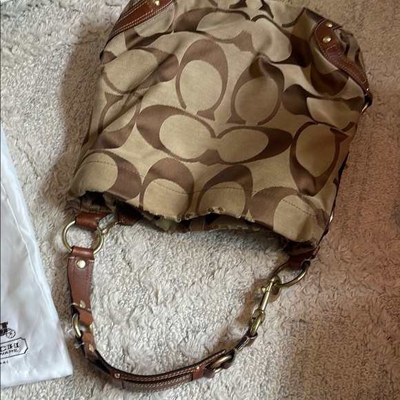 Coach Brown Signature Canvas Shoulder Bag - Picture 2 of 3
